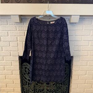 Flying Tomato Indigo Blue/Purple Eyelet Dress